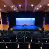 A piano on a stage in Middleton Hall