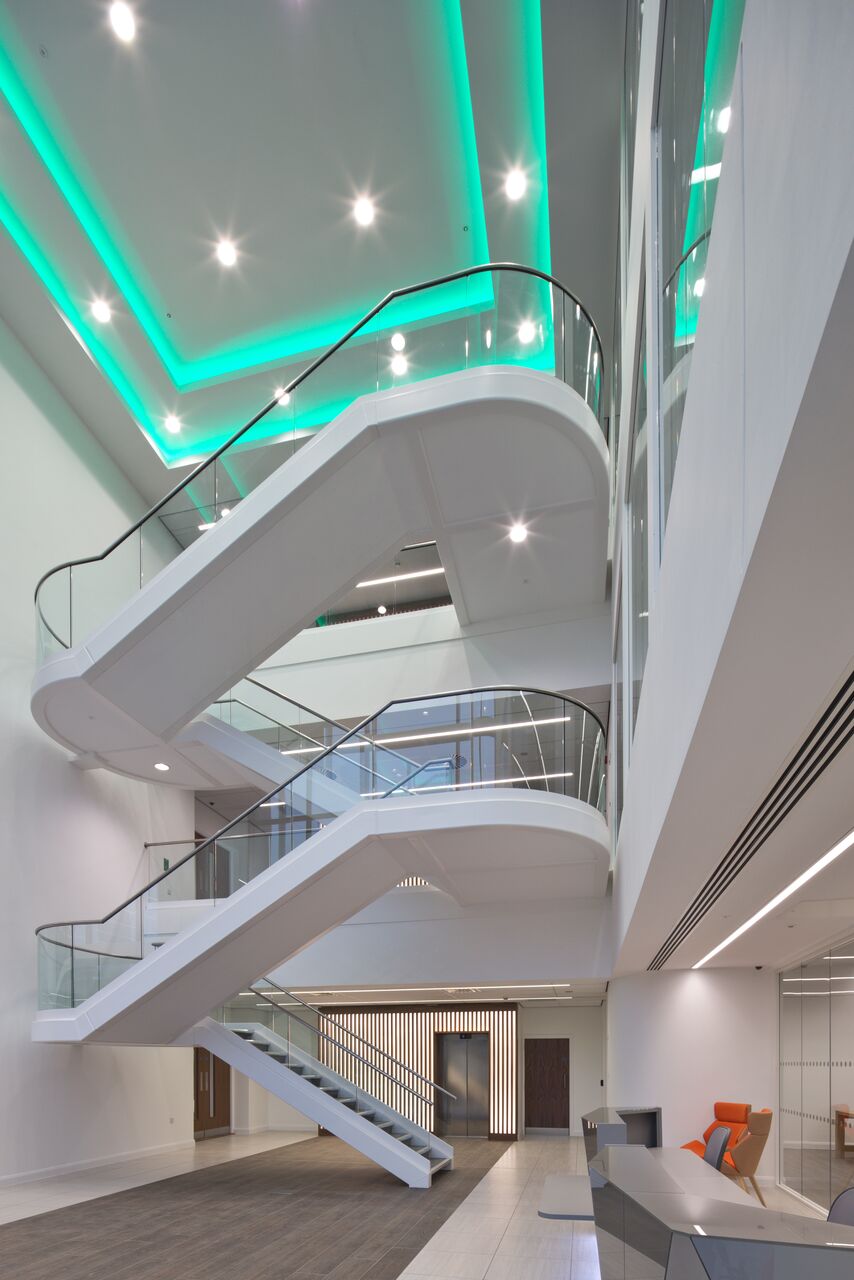 stairwell in Aura Innovation Centre